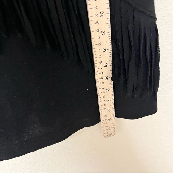 Sandro Paris Mini Black Dress Womens Fringe Tassel Size 1 - Picture 2 of 7